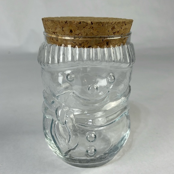 Other - Vintage Glass Snowman Candy/Treat Jar with Cork Lid